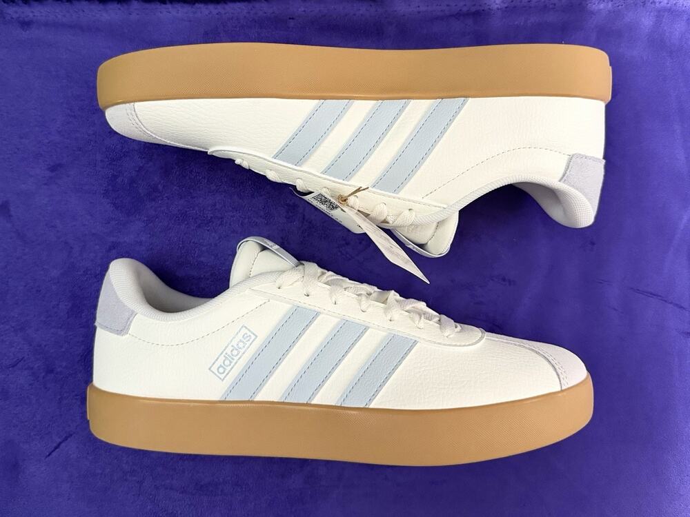 adidas women Size 10 VL Court 3.0 Shoes Halo Blue Gum Sole NWB